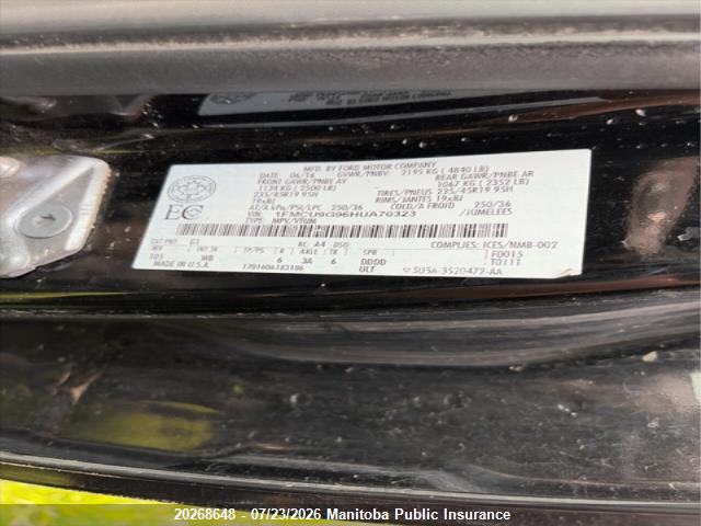 Ford ESCAPE SE 2017 1FMCU9G96HUA70323 Image 9