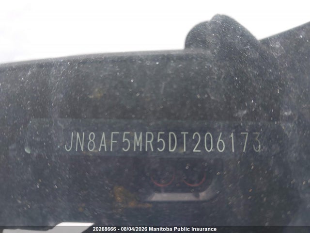 2013 Nissan Juke Sl მანქანა იყიდება აუქციონზე, vin: JN8AF5MR5DT206173, აუქციონის ნომერი: 20268666