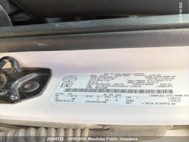 Продаж на аукціоні авто 2016 Ford F-series, vin: 1FTEW1EP0GKF13974, номер лоту: 20268722