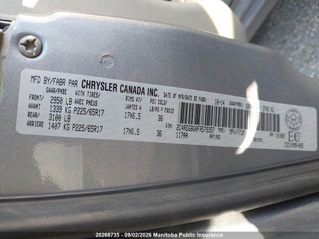Продаж на аукціоні авто 2015 Dodge Grand Caravan Sxt, vin: 2C4RDGBG0FR579357, номер лоту: 20268735