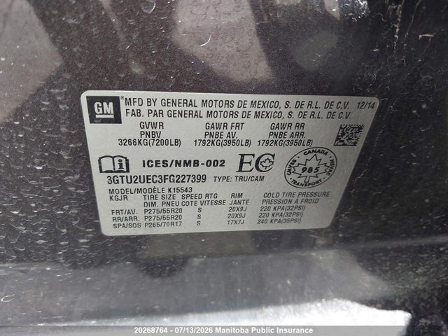 GMC Sierra 1500 Sle Crew Cab 2015 3GTU2UEC3FG227399 Image 9