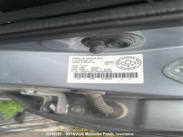 Honda Civic Lx 2017 2HGFC2F57HH040326 Image 9