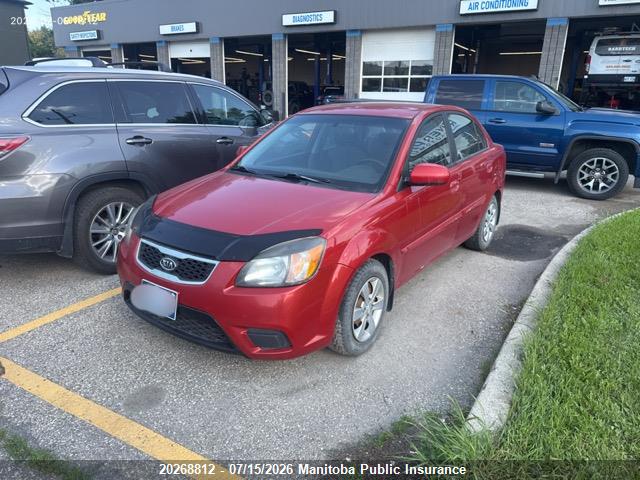 20268812 :رقم المزاد ، KNADH4B33A6604274 vin ، 2010 Kia Rio Ex مزاد بيع