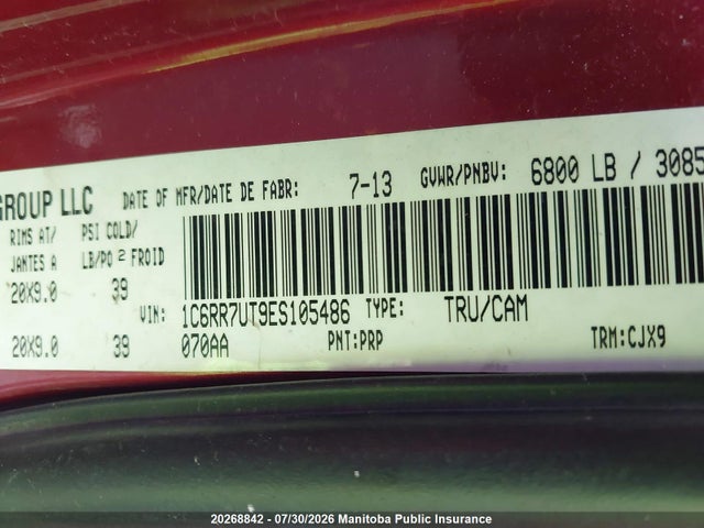 1C6RR7UT9ES105486 Dodge Ram 1500 Sport Crew Cab