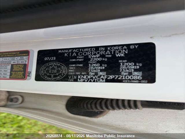 Продаж на аукціоні авто 2023 Kia Sportage Ex Premium, vin: KNDPVCAF2P7210086, номер лоту: 20268874