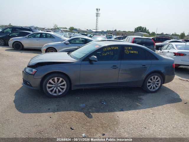 2013 Audi A4 2.0t Quattro მანქანა იყიდება აუქციონზე, vin: WAUBFCFL4DN026987, აუქციონის ნომერი: 20268924