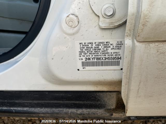 Продаж на аукціоні авто 2003 Honda Pilot Ex-l, vin: 2HKYF186X3H559594, номер лоту: 20269036