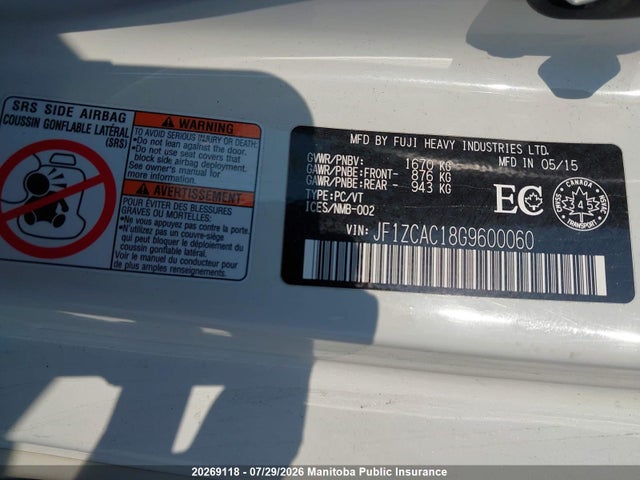 Subaru BRZ 2016 JF1ZCAC18G9600060 Image 8