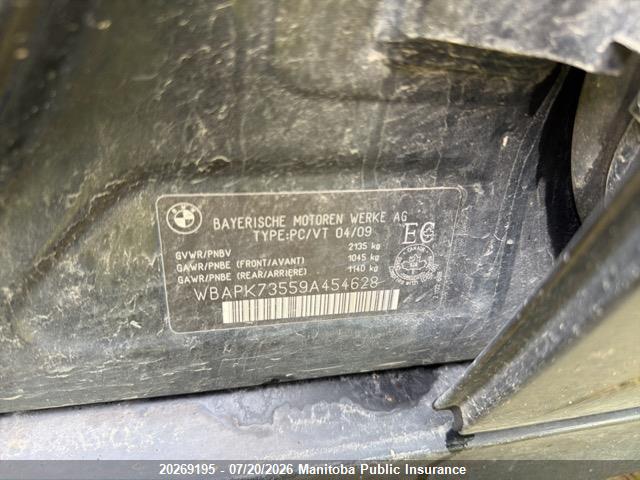 Продажа на аукционе авто 2009 Bmw 328xi, vin: WBAPK73559A454628, номер лота: 20269195