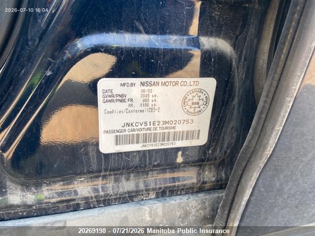 Aukcja sprzedaży 2003 Infiniti G35 Premium, vin: JNKCV51E23M020753, numer aukcji: 20269198