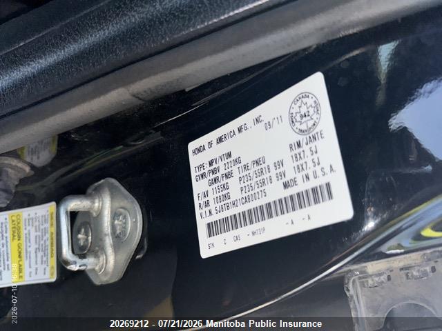Aukcja sprzedaży 2012 Acura Rdx, vin: 5J8TB1H21CA800275, numer aukcji: 20269212