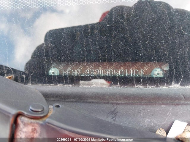 20269251 :رقم المزاد ، 5FNRL38747B501101 vin ، 2007 Honda Odyssey Ex مزاد بيع