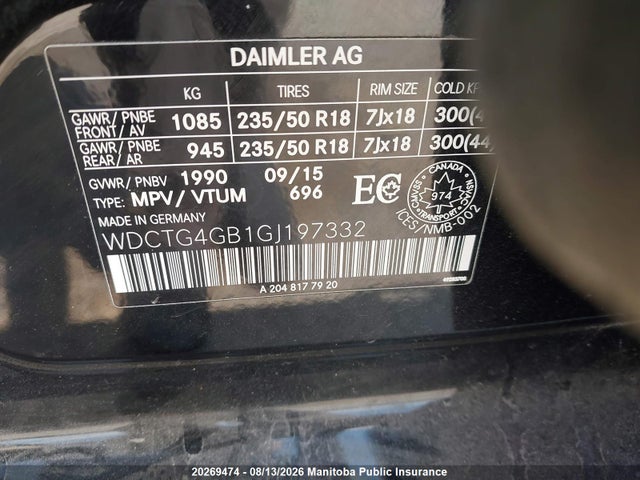 2016 Mercedes Benz Gla250 მანქანა იყიდება აუქციონზე, vin: WDCTG4GB1GJ197332, აუქციონის ნომერი: 20269474