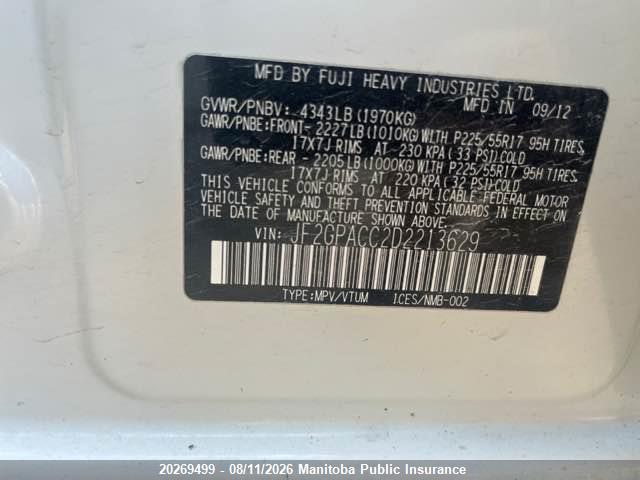 Продажа на аукционе авто 2013 Subaru Crosstrek Xv  Limited, vin: JF2GPACC2D2213629, номер лота: 20269499