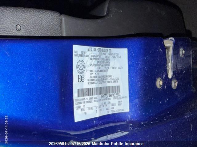Aukcja sprzedaży 2006 Ford Focus Zx5, vin: 1FAFP37N86W223777, numer aukcji: 20269561