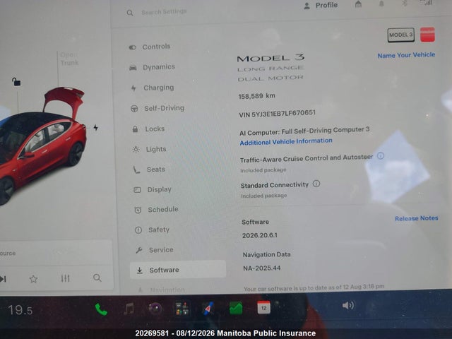 Продажа на аукционе авто 2020 Tesla Model 3 75d, vin: 5YJ3E1EB7LF670651, номер лота: 20269581
