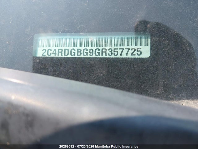 Продаж на аукціоні авто 2016 Dodge Grand Caravan Se, vin: 2C4RDGBG9GR357725, номер лоту: 20269592