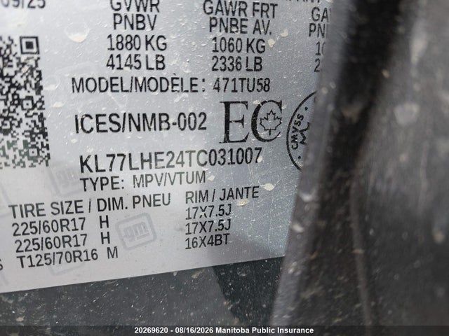 Chevrolet Trax Lt 2026 KL77LHE24TC031007 Image 9