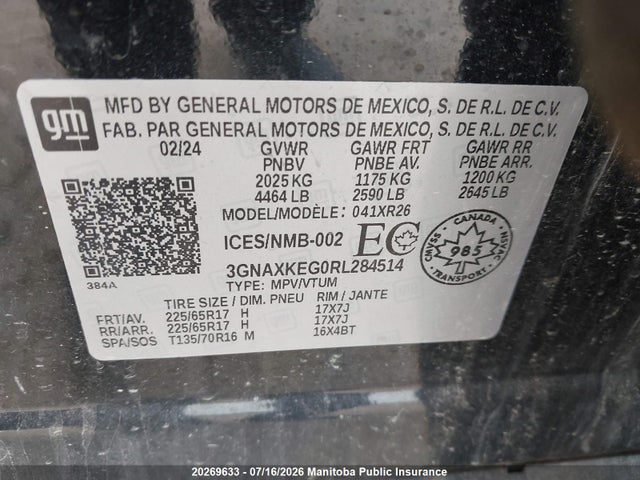Chevrolet EQUINOX LT 2024 3GNAXKEG0RL284514 Image 9