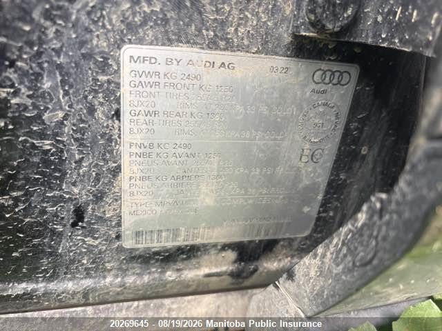 WA14AAFY6N2081223 Audi Q5 Progressiv 45 2.0 Tfsi Sb