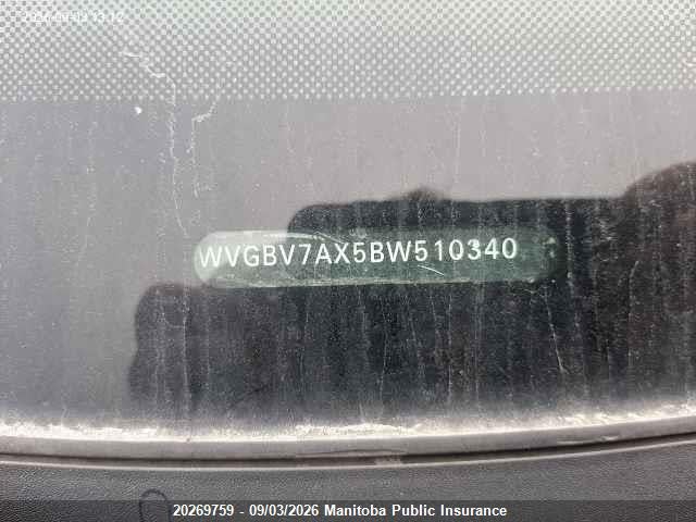 Продажа на аукционе авто 2011 Volkswagen Tiguan 2.0 Tsi, vin: WVGBV7AX5BW510340, номер лота: 20269759