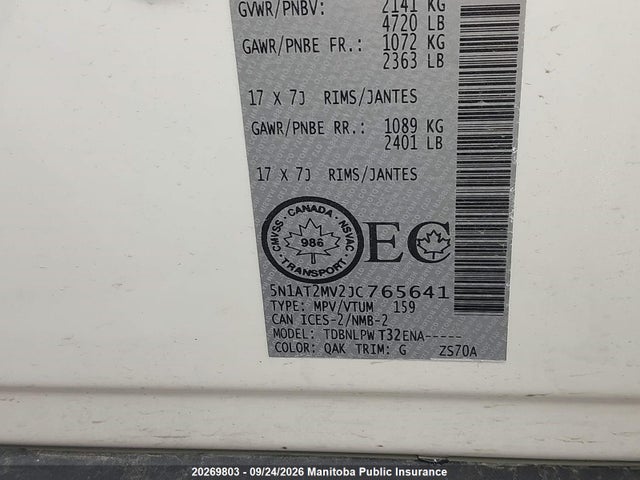 Nissan ROGUE S 2018 5N1AT2MV2JC765641 Image 9