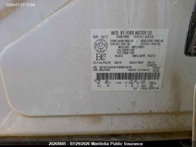 Ford Edge Titanium 2015 2FMTK4K81FBB57430 Image 9