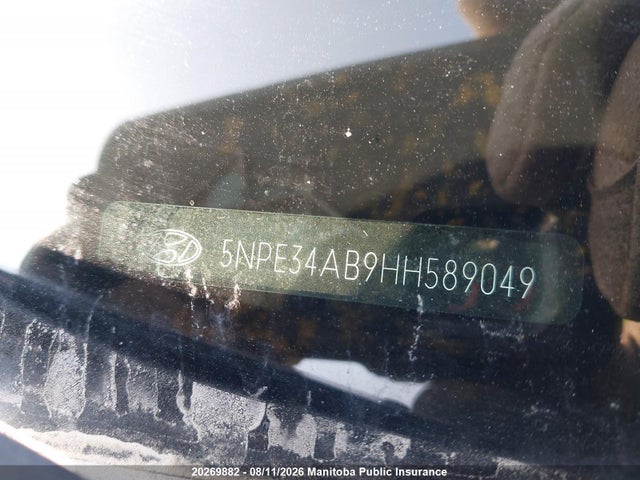 20269882 :رقم المزاد ، 5NPE34AB9HH589049 vin ، 2017 Hyundai Sonata 2.0t مزاد بيع