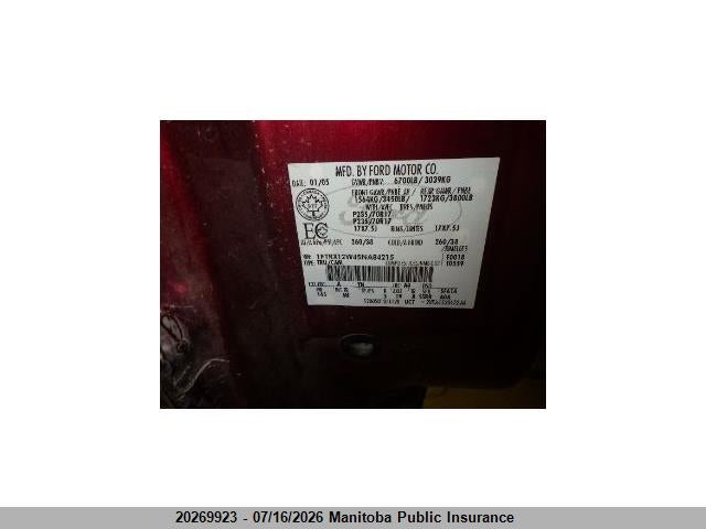 20269923 :رقم المزاد ، 1FTRX12W45NA84215 vin ، 2005 Ford F150 Xlt Supercab مزاد بيع