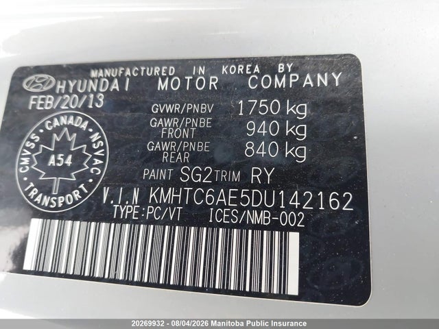 Aukcja sprzedaży 2013 Hyundai Veloster Turbo, vin: KMHTC6AE5DU142162, numer aukcji: 20269932