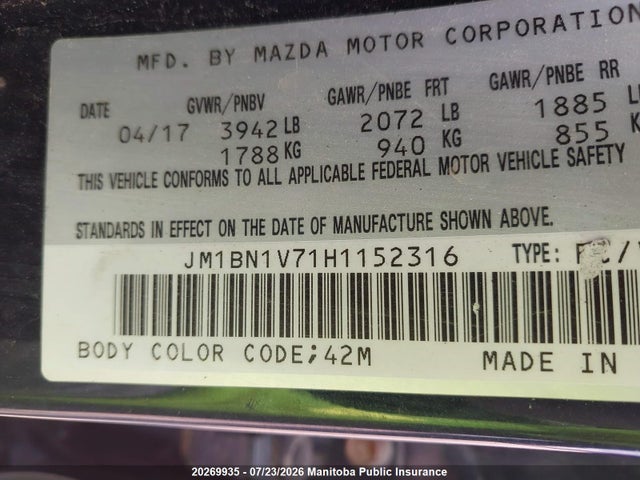 Mazda Mazda3 Gs Sky 2017 JM1BN1V71H1152316 Image 9
