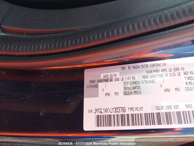 JM1GL1WYXJ1303789 Mazda Mazda6 Gt 2.5t