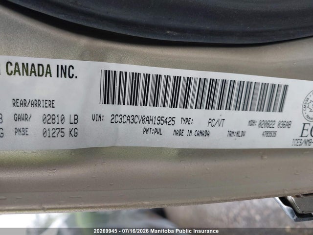 Продажа на аукционе авто 2010 Chrysler 300 Limited, vin: 2C3CA3CV0AH195425, номер лота: 20269945