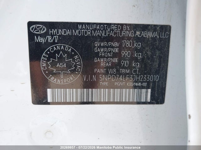 Hyundai Elantra Le 2018 5NPD74LF3JH233010 Image 8