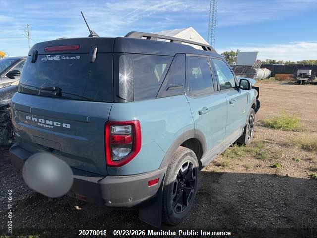 20270018 :رقم المزاد ، 3FMCR9C67NRE06853 vin ، 2022 Ford Bronco Sport مزاد بيع