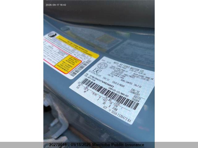 20270018 :رقم المزاد ، 3FMCR9C67NRE06853 vin ، 2022 Ford Bronco Sport مزاد بيع