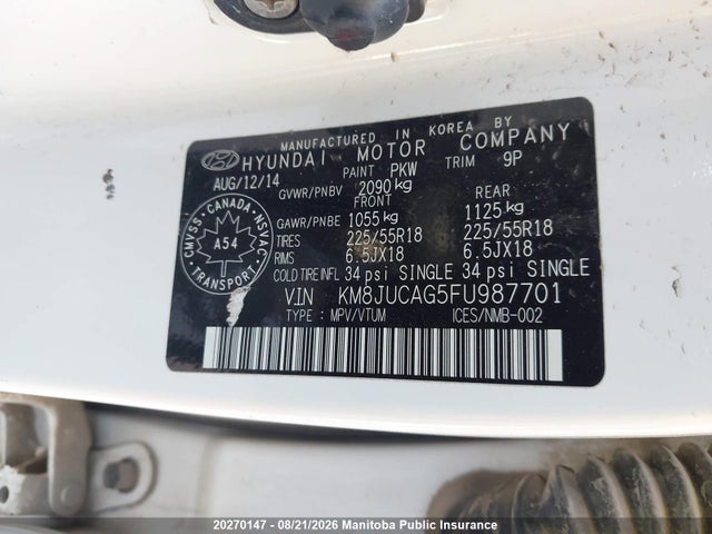 KM8JUCAG5FU987701 Hyundai Tucson Limited