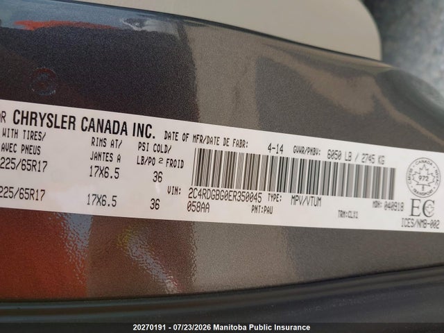 Продажа на аукционе авто 2014 Dodge Grand Caravan Anniversary Edtn, vin: 2C4RDGBG0ER350045, номер лота: 20270191