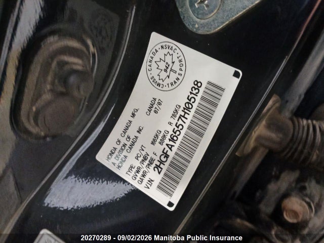 Продажа на аукционе авто 2007 Honda Civic Lx, vin: 2HGFA16557H105138, номер лота: 20270289