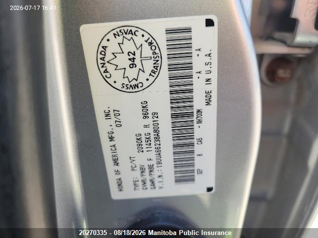 Продаж на аукціоні авто 2008 Acura Tl, vin: 19UUA66238A800129, номер лоту: 20270335