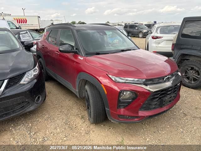 Aukcja sprzedaży 2021 Chevrolet Trailblazer Rs Turbo, vin: KL79MUSL3MB071954, numer aukcji: 20270367