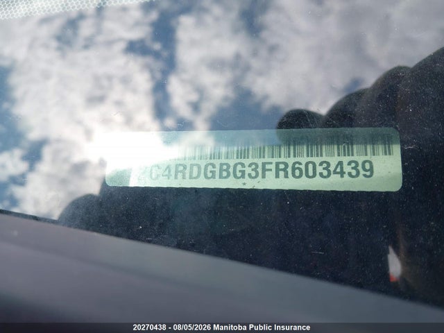 20270438 :رقم المزاد ، 2C4RDGBG3FR603439 vin ، 2015 Dodge Grand Caravan Sxt مزاد بيع
