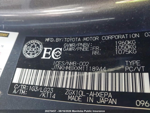 Продаж на аукціоні авто 2021 Toyota C-hr Limited, vin: JTNKHMBXXM1118944, номер лоту: 20270457