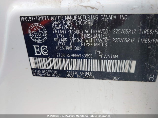 Toyota Rav4 Xle 2016 2T3RFREV6GW453995 Image 8