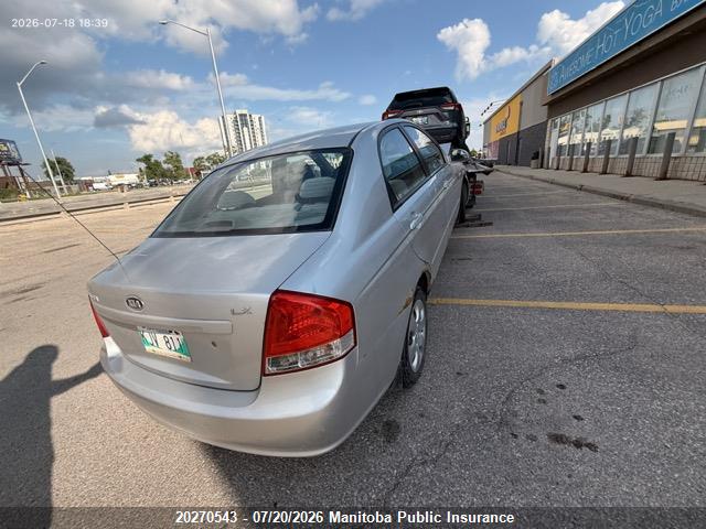 Aukcja sprzedaży 2007 Kia Spectra Lx, vin: KNAFE121075490005, numer aukcji: 20270543