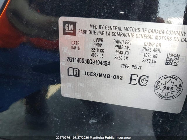 2G1145S30G9194454 Chevrolet Impala Ltz V6