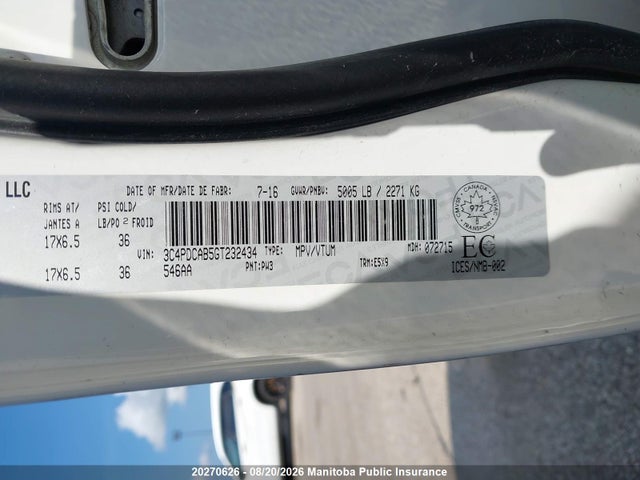 Dodge JOURNEY SE 2016 3C4PDCAB5GT232434 Image 9