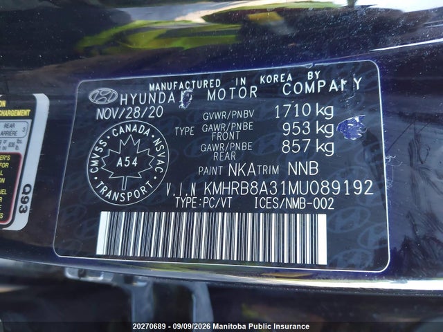 Hyundai Venue Essential 2021 KMHRB8A31MU089192 Image 8