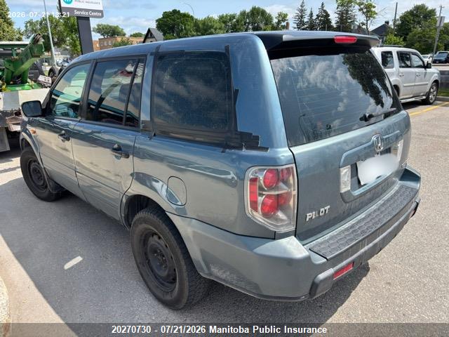 2007 Honda Pilot Lx მანქანა იყიდება აუქციონზე, vin: 2HKYF18167H536520, აუქციონის ნომერი: 20270730