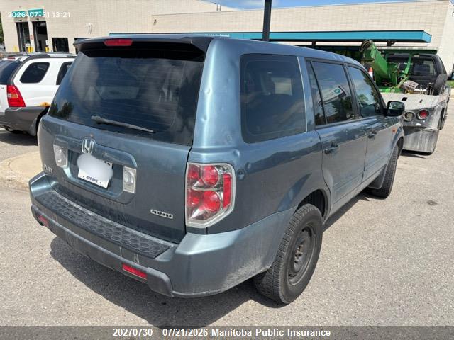 2007 Honda Pilot Lx მანქანა იყიდება აუქციონზე, vin: 2HKYF18167H536520, აუქციონის ნომერი: 20270730